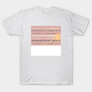 Sunset, sea,.3. sun, sun-art, beach,  spring, ocean, sunart, summer, vector. T-Shirt